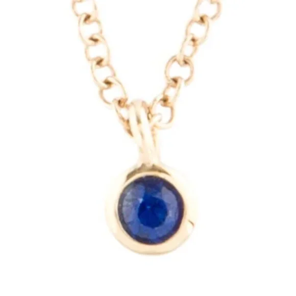 EF COLLECTION 14K YELLOW GOLD SAPPHIRE PENDANT NECKLACE - Picture 1 of 9